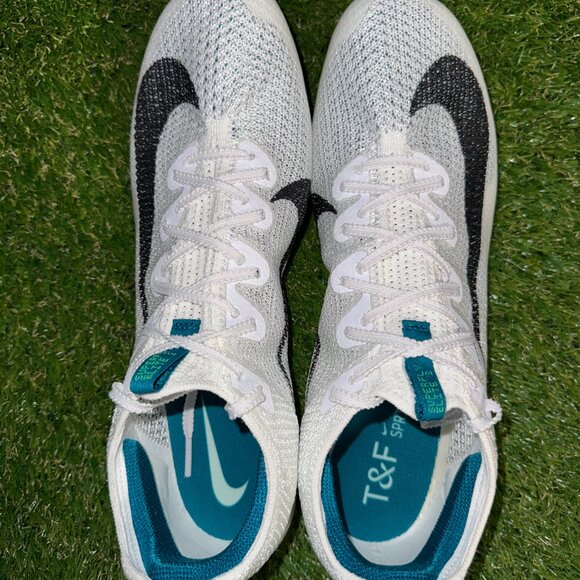 Nike Zoom Superfly Elite 2 Flyknit White Green Spikes FZ9662-100 Men’s NEW - Picture 4 of 9